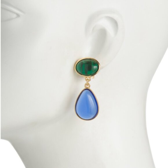 Ben Amun 24K GOLD PLATED GEM DROP EARRINGS - Picture 2 of 2